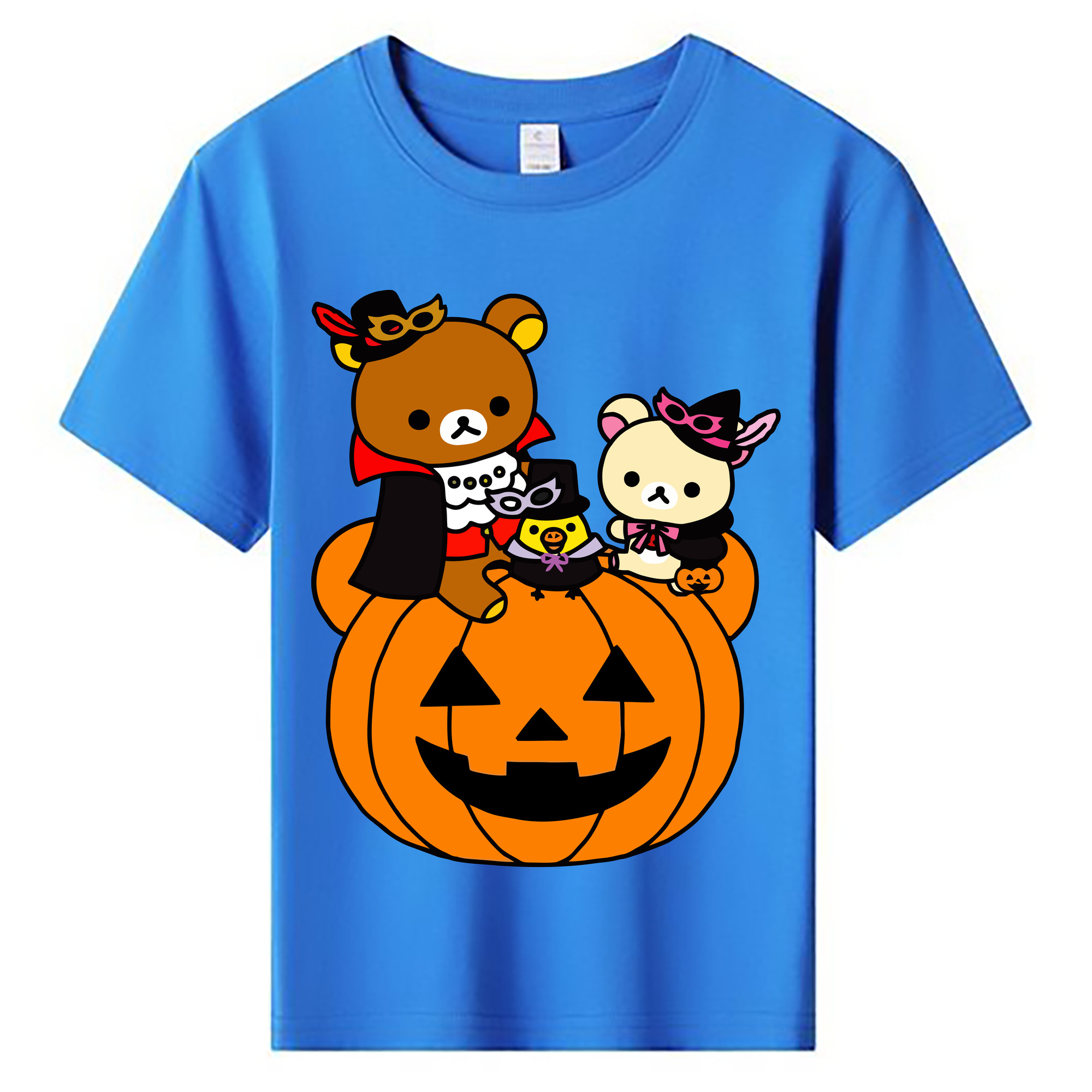 （画像用） リラックマ リラックマ キイロイトリ Rilakkuma Korilakkuma Kiiroitori 綿100％キッズTシャツ（フロントプリント）